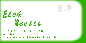 elek mesits business card